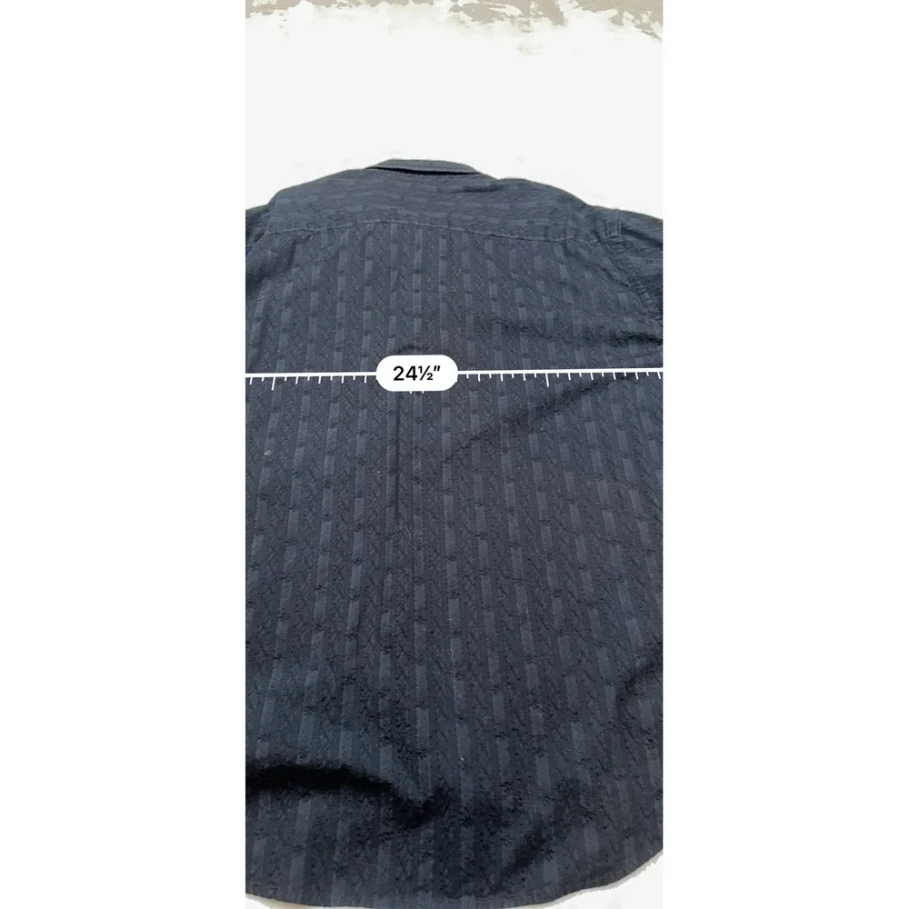 Robert Graham 2XL Black Striped Textured Long Sleeve‎ Button Down Shirt